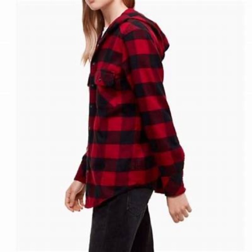 TNA | Iconic Red Plaid Button Down Shirt | Boyfriend Fit